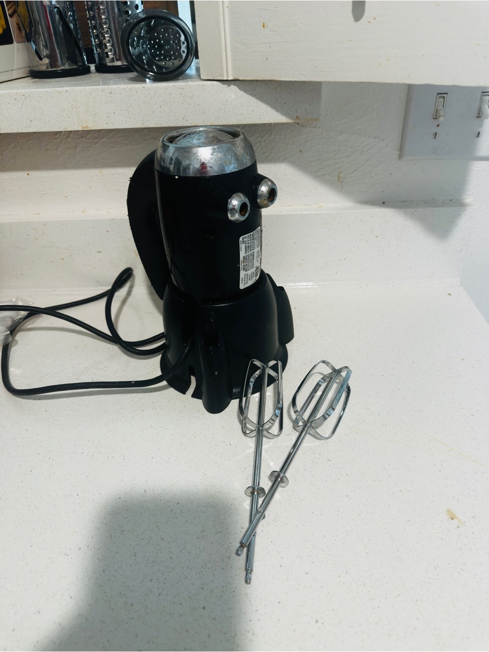 Sunbeam Black Electric Hand Mixer with Two Beaters